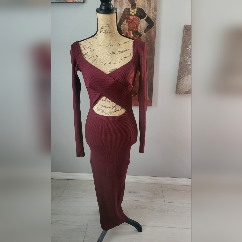 Sweater Dress Burgundy